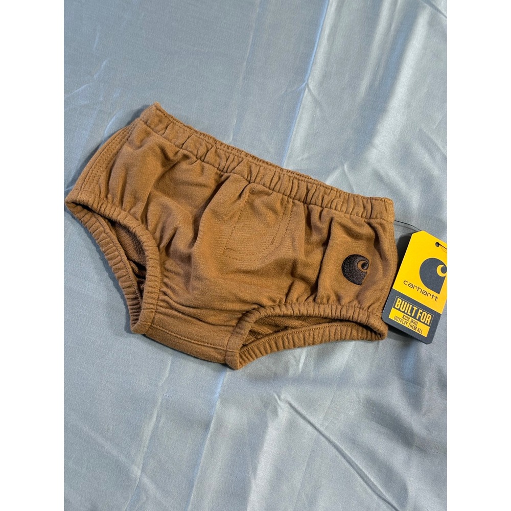 Carhartt Baby French Terry Diaper Cover Brown BS5204 6M NWT